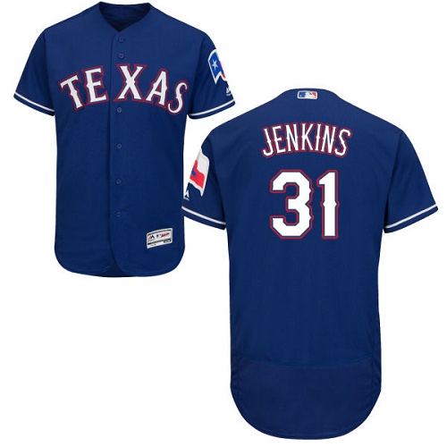 Rangers #31 Ferguson Jenkins Blue Flexbase Authentic Collection Stitched MLB Jersey - Click Image to Close